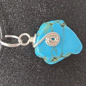 Hand crafted Magnesite dyed Turquoise Pendant #402